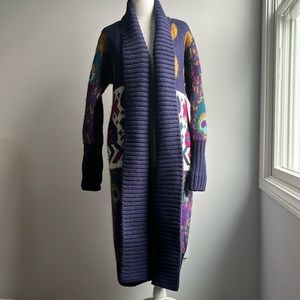 Tak.Ori open intarsia knit long cardigan